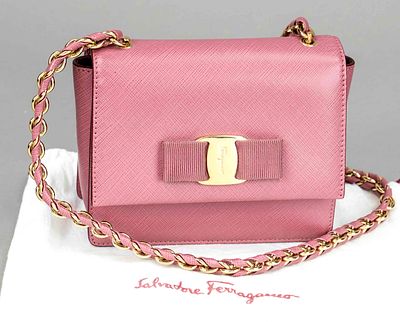 Salvatore Ferragamo, Ginny Mini Leather Crossbody Bag, rosewood-colored structured leather 