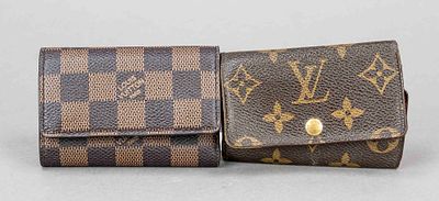 Louis Vuitton, 2 key cases, Monogram canvas and Damier Ebene canvas, coated canvas in the 