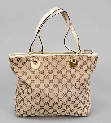 Gucci, Monogram Canvas Eclipse Tote Bag, sand-colored canvas with GG Supreme logo in repeat and 
