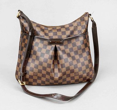 Louis Vuitton, Damier Ebene Canvas Bloomsbury Crossbody Bag, brown checked rubberized cotton 