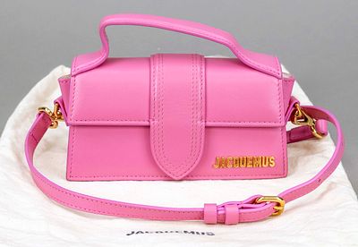 Jacquemus, Le Bambino Shoulder Bag, pink fine-grained leather, gold-tone hardware, short 