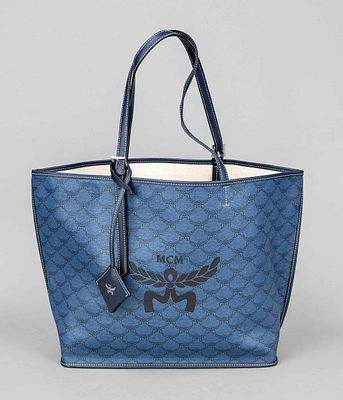 MCM, Himmel Shopping Tote Bag in Dark Blue, dark blue coated imitation leather with Lauretos 