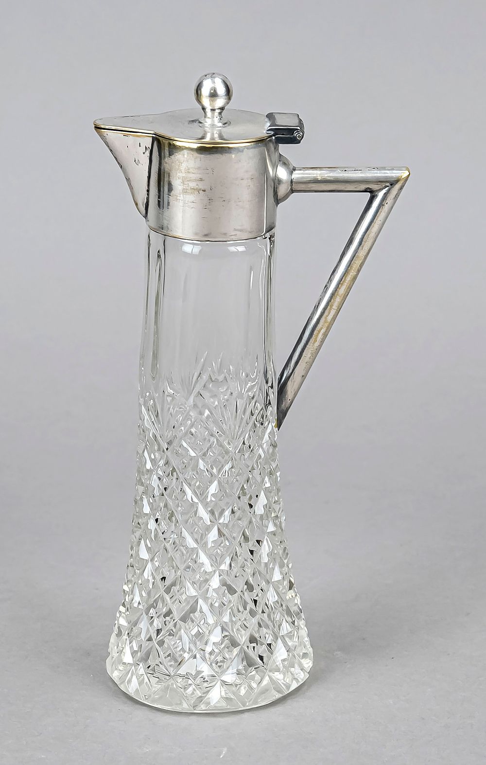 Small jug with handle/lemon jug with mounting, 1st half of the 20th century, plated, flat 