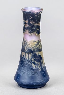 Art Nouveau vase, France, around 1910, De Vez, Cristallerie de Pantin/Seine, round base 