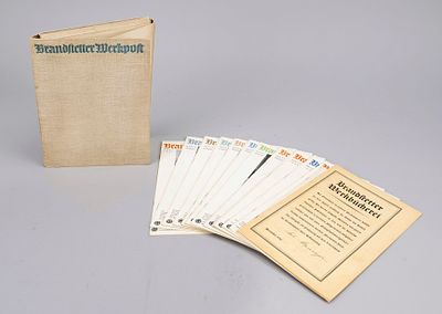 16 magazines "Brandstetter Werkpost" by Oscar Brandstetter Verlag, 1930s. In a matching folder 