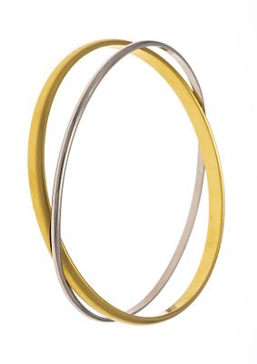 Fa. Niessing Bicolor Design-Armreif GG/WG 750/000 bestehend aus 2 miteinander verlöteten 