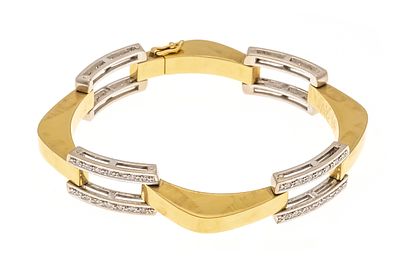 Diamant-Armband GG/WG 750/000 mit 56 Achtkant-Diamanten, zus. 0,56 ct get.W-W/SI-P1, B. 11,5 mm 