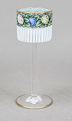 Art Nouveau stemmed glass, Meyr's Neffe, Adolf bei Winterberg, around 1910, round disc base 