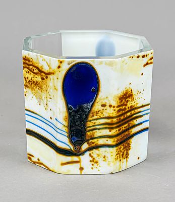 Studio glass vase, Czechoslovakia, second half of the 20th century, straight octagonal shape 