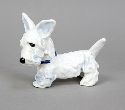 Standing Scottish terrier, Goldscheider, Vienna, designed by Ida Meisinger around 1930, model 