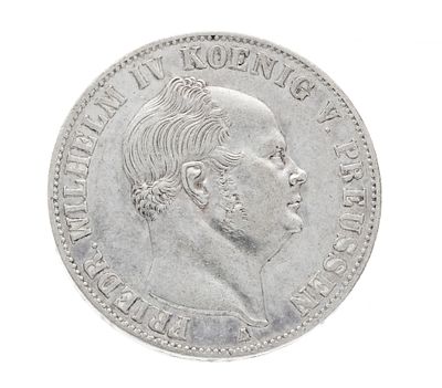 Silver coin 1 taler 1853 A, Frederick William IV of Prussia, diameter approx. 34 mm, weight 