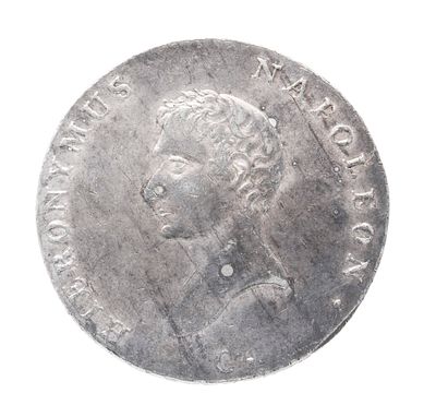 Silver coin 2/3 taler, 1810, King of Westphalia, Hieronymus Napoleon, diameter approx. 31 mm 