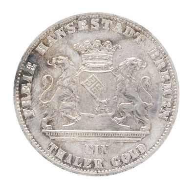 Silver coin medal, 1865 B, Federal Shooting Competition Bremen, diameter approx. 32 mm, weight 