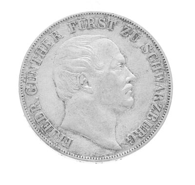Silver coin 1 Vereinstaler, 1859, Friedrich Günther zu Schwarzburg-Rudolstadt, diameter approx. 