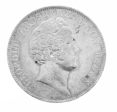 1 silver coin commemorative double taler, Baden 1844, Grand Duke Leopold, diameter approx. 41 