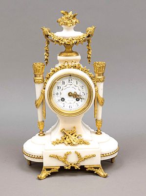 French marble pendulum clock, 2nd half of the 19th century, marked on the dial, '' Fauveau 