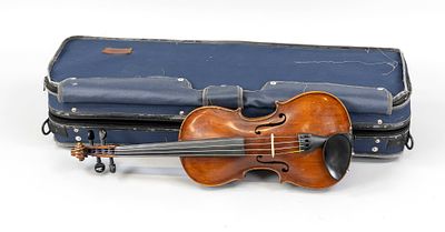 Violin in case, Germany, circa 1920, unmarked, but probably Saxony. Case from the second half 