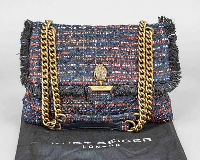 Kurt Geiger, Tweed LG Kensington X Multicolor Bag, multicolored, partially quilted and padded 