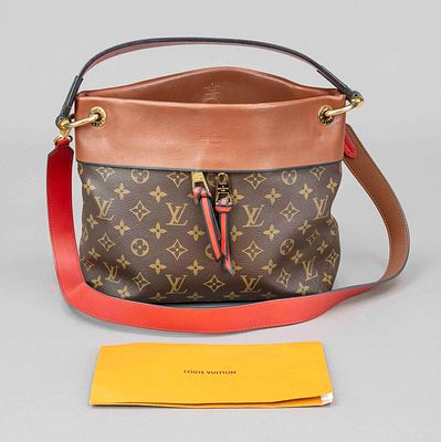 Louis Vuitton, Monogram Canvas Tuileries Besace Bag, rubberized cotton fabric in classic logo 