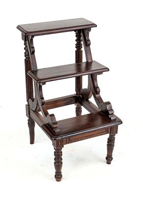 Englische Bibliothekstreppe, 20. Jh., Mahagoni, 80 x 45 x 50 cm.