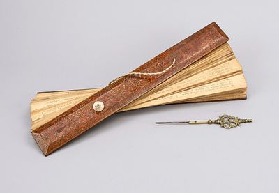 Palm leaf manuscript, Southeast Asia, 19th/20th century, wooden cover with vine decoration 