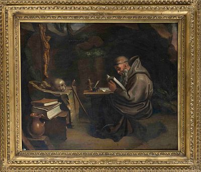 Unknown artist of the 18th/19th century, Saint Paul as a hermit, oil on canvas, unsigned 