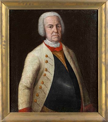 18th-century portrait painter, half-length portrait of Johann Heinrich Leizer (*1675) at the 