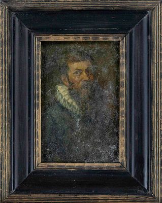 Italian school of the 16th century, half-length portrait of a bearded man with a ruff, oil on 