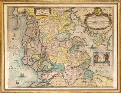 Two historical maps of northern Germany -- ''Newe Landtcarte von dem Herzogthumbe Schleswieg. 