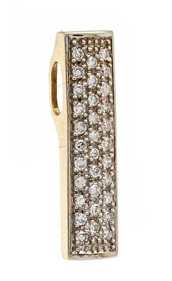 Rod-shaped diamond pendant GG/WG 585/000 unstamped, tested, with 32 octagonal diamonds, total 