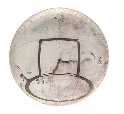 Maierhofer design brooch, silver, unmarked, tested, round with metal and fine gold inlays 