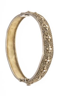 Fahrner clasp bangle 925/000 silver box clasp with SI-eight, inside 58 x 58 mm, stamped 