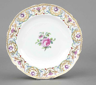 Plate from an order placed by Princess Ferdinand, KPM Berlin, circa 1795, painter's mark for 