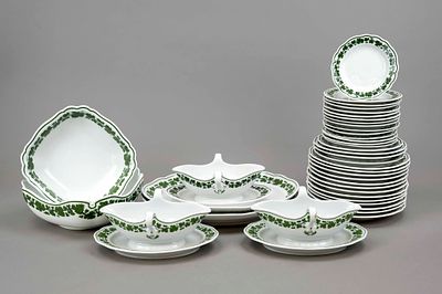 Extensive dinner service for 4-14 people, 62 pcs., Meissen, mostly marked after 1934, 1st-3rd 