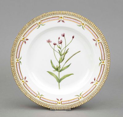 Plate, Royal Copenhagen, marked 1969-73, 1st choice, from the famous Flora Danica service 