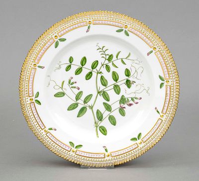 Plate, Royal Copenhagen, marked 1969-73, 1st choice, from the famous Flora Danica service 