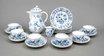 Coffee service for 6 people, 20 pieces, Meissen, 20th century, 1st choice, form Neuer 