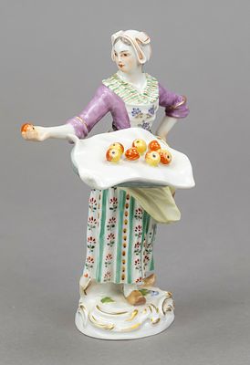 Fruit seller, Meissen, around 1967, first choice, from the series of Parisian town criers, one 