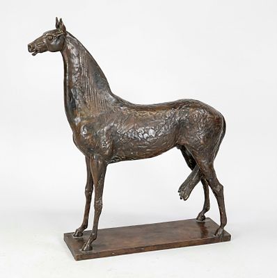 Hans Joachim Ihle (1919-1997), large standing horse, patinated bronze on rectangular stand 