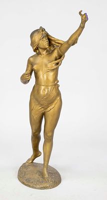 Large Art Nouveau figure from around 1910, female figure reaching for something, damaged and 