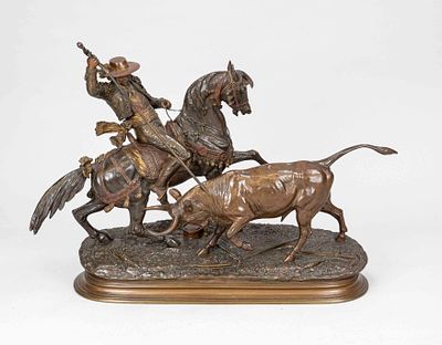 Paul-Edouard Delabrierre (1829-1912), French sculptor, imposing group of figures depicting a 