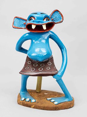 George Lilanga (1934-2005), important representative of the Tingatinga school in Tanzania, wood 