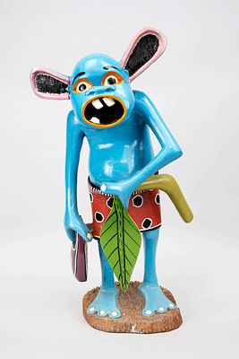 George Lilanga (1934-2005), important representative of the Tingatinga school in Tanzania, wood 