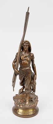 Antoine Bofill (ca. 1875-1939/53), French sculptor, sailor striding on naturalistic pedestal 