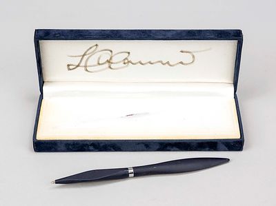 Ballpoint pen by Messmer, designed by Luigi Colani, with case, the latter signed by Colani on 