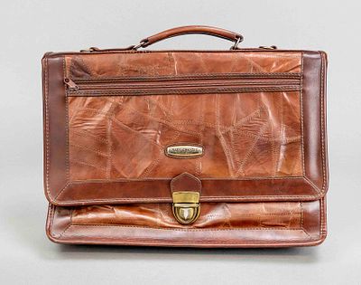 Marc Chantal, vintage briefcase, high-quality leather in various shades of brown, partially in 