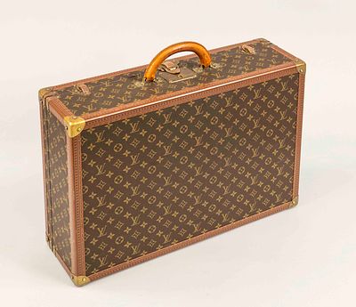 Louis Vuitton, vintage monogram canvas hard-shell suitcase, rubberized cotton fabric in classic 