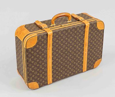 Louis Vuitton, vintage monogram canvas softshell suitcase, rubberized cotton fabric in classic 