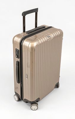 Rimowa, Salsa Multiwheel Trolley, lightweight taupe-colored polycarbonate with a glossy surface 