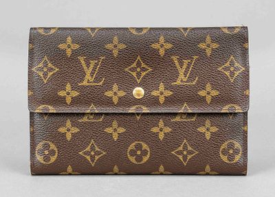 Louis Vuitton, large monogram canvas wallet / document bag, rubberized cotton fabric in classic 